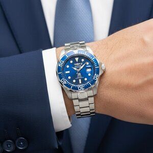 NWT Authentic Invicta Grand Diver Blue Dial Stainless Steel Men's Watch
